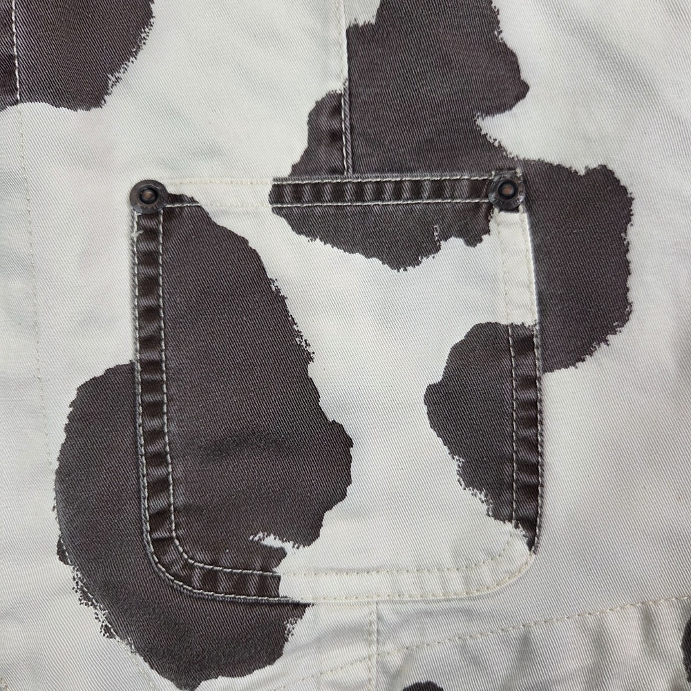 Vtg Liz Wear Cow‎ Print Zip Vest Cowgirl Western Rodeo Zip Up Y2K Pockets Medium - Picture 2 of 10